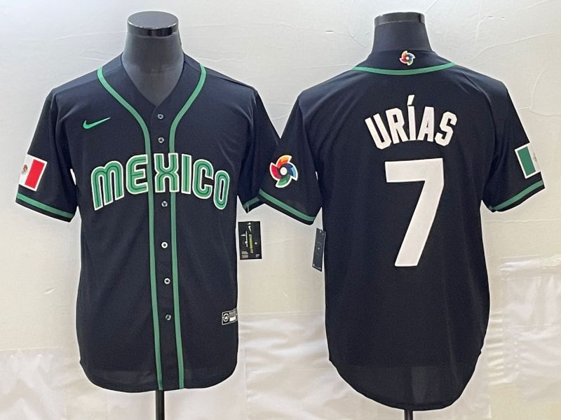Men 2023 World Cub Mexico #7 Urias Black Nike MLB Jersey25